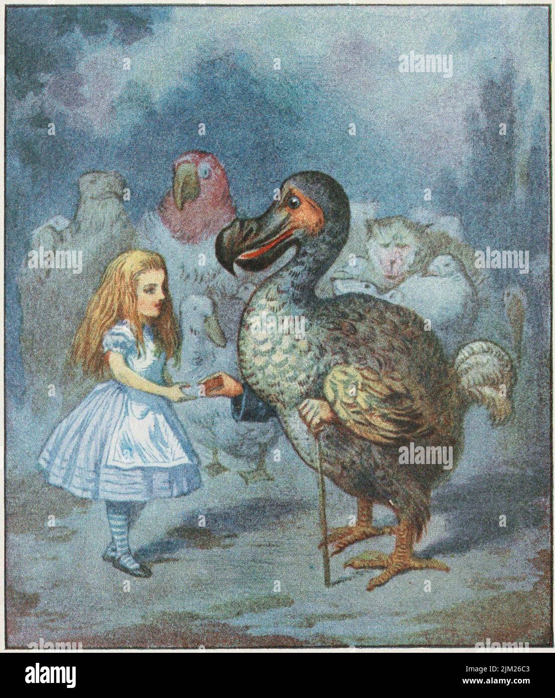 Le Dodo a solennellement présenté le tambour... Musée : COLLECTION PRIVÉE. Auteur: JOHN TENNIEL. Banque D'Images