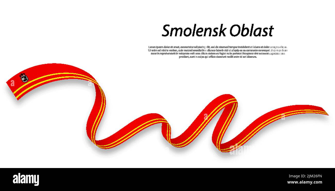 Le ruban ou la bande de tissage avec le drapeau de Smolensk Oblast est une région de la Russie Illustration de Vecteur