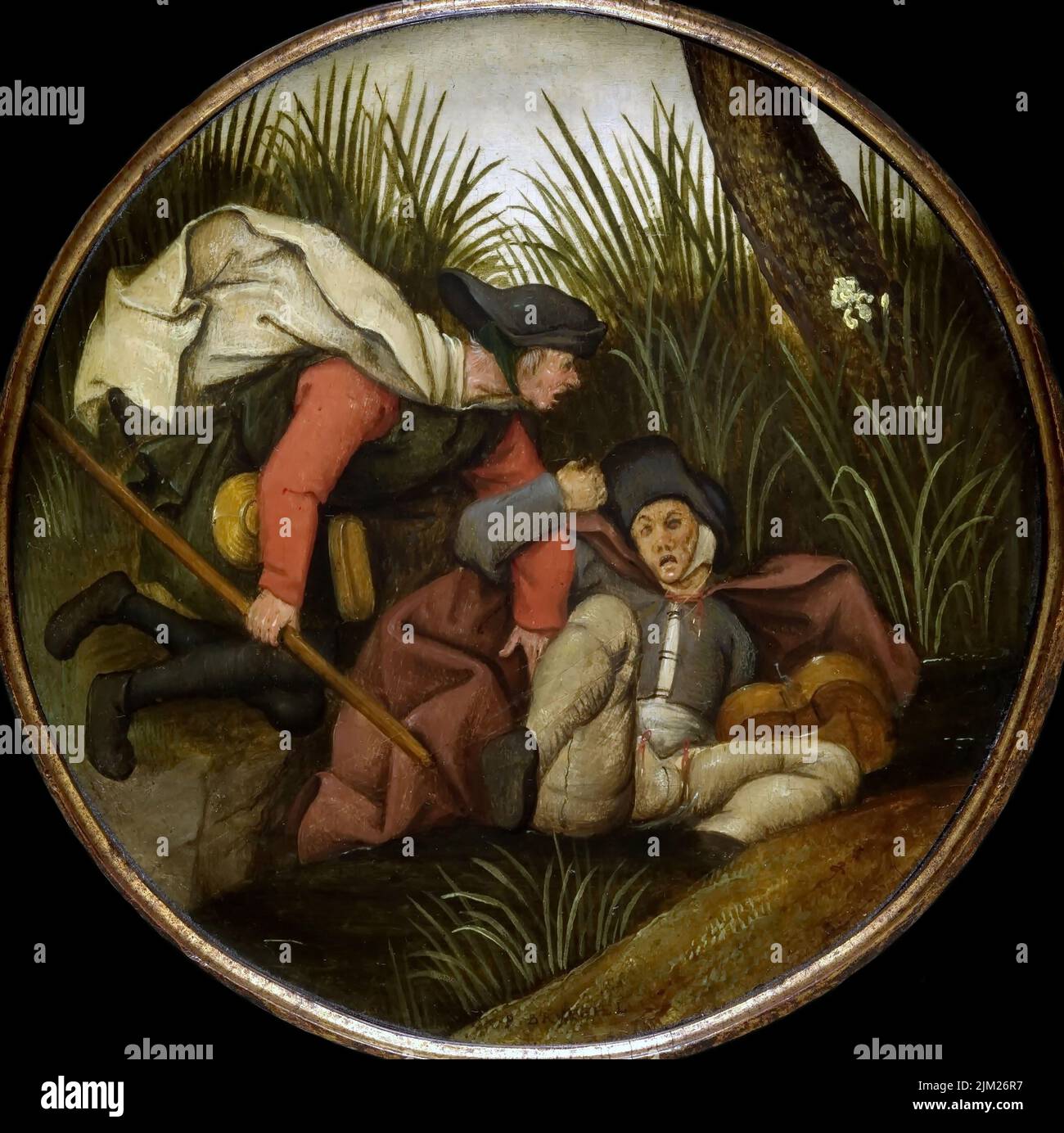 Si le borgne est le borgne, les deux doivent tomber dans la fossés. Musée : Musée royal des Beaux-Arts, Anvers. AUTEUR: PIETER BRUEGHEL LE PLUS JEUNE. Banque D'Images