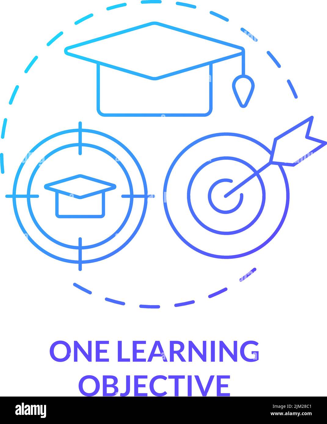 Une icône de concept de gradient bleu d'objectif d'apprentissage Illustration de Vecteur