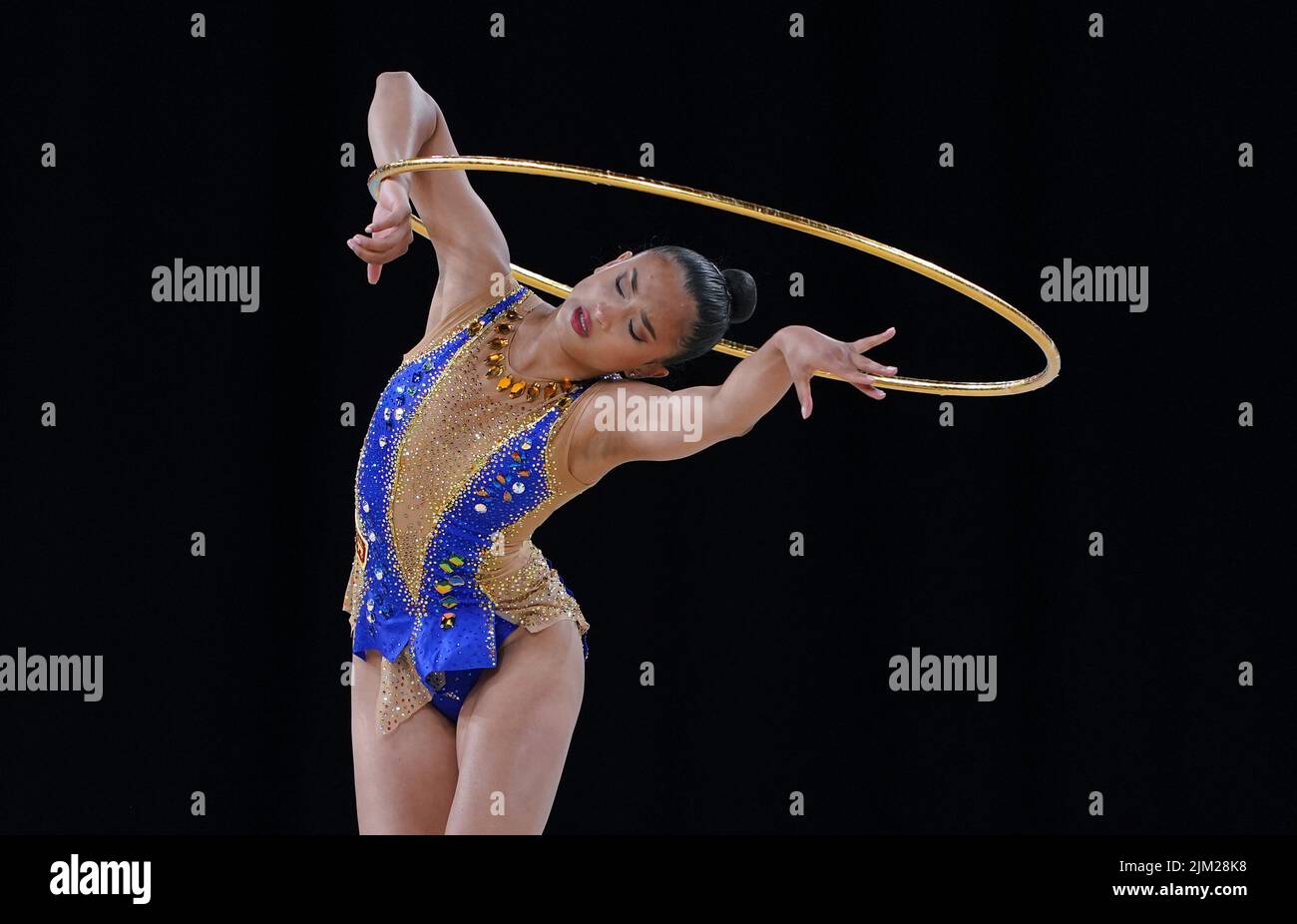 Anna-Marie Suzanne Quin Ondaatje au Sri Lanka pendant la gymnastique rythmique, la finale de l'équipe et la qualification individuelle - sous-division 1 à l'Arena Birmingham le septième jour des Jeux du Commonwealth de 2022 à Birmingham. Date de la photo: Jeudi 4 août 2022. Banque D'Images