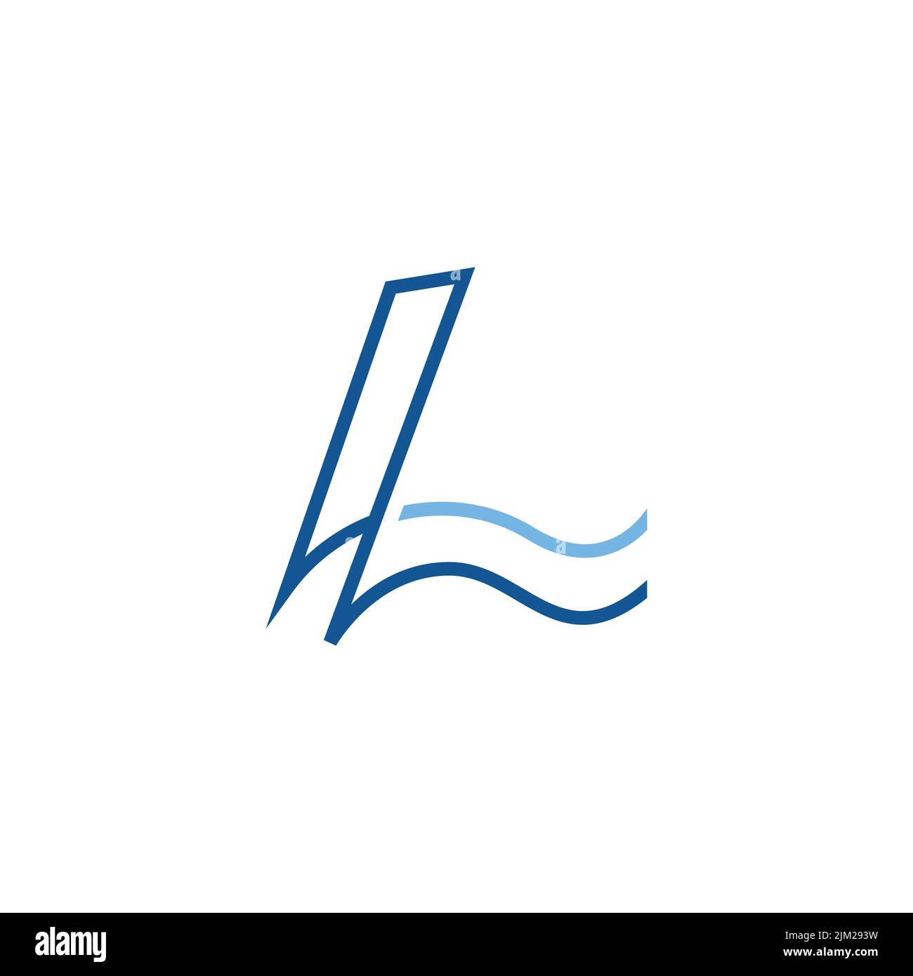 Résumé lettre L Line art logotype linéaire. Lettre nitial L logo design template éléments, abstrait linéaire style illustration vectorielle Illustration de Vecteur