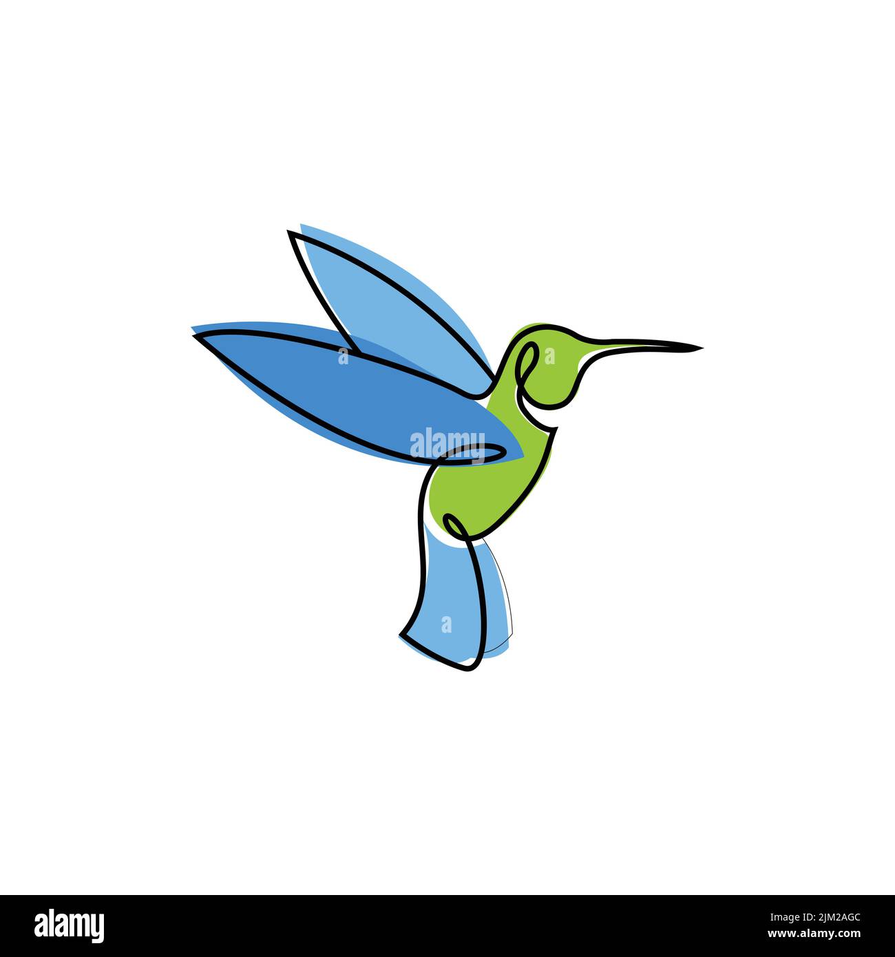 Modèle de dessin vectoriel d'illustration d'oiseau bourdonnement abstrait. Logo Hummingbird couleur fond clair Vector Design Illustration de Vecteur