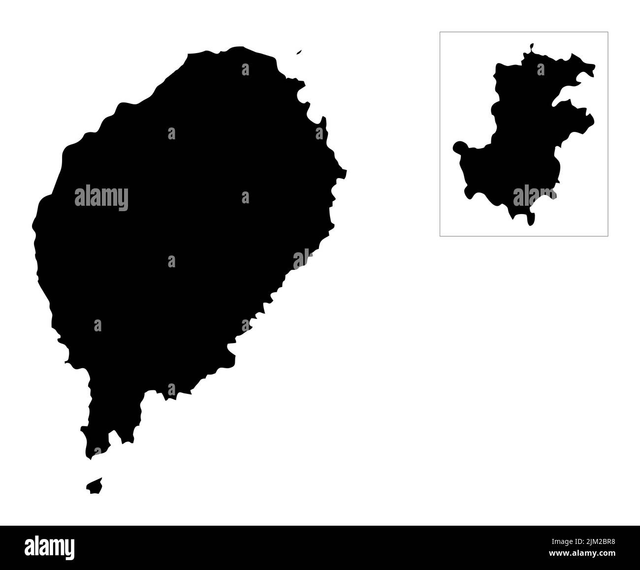 Carte de silhouette de Saint Thomas et Prince isolée sur fond blanc Illustration de Vecteur