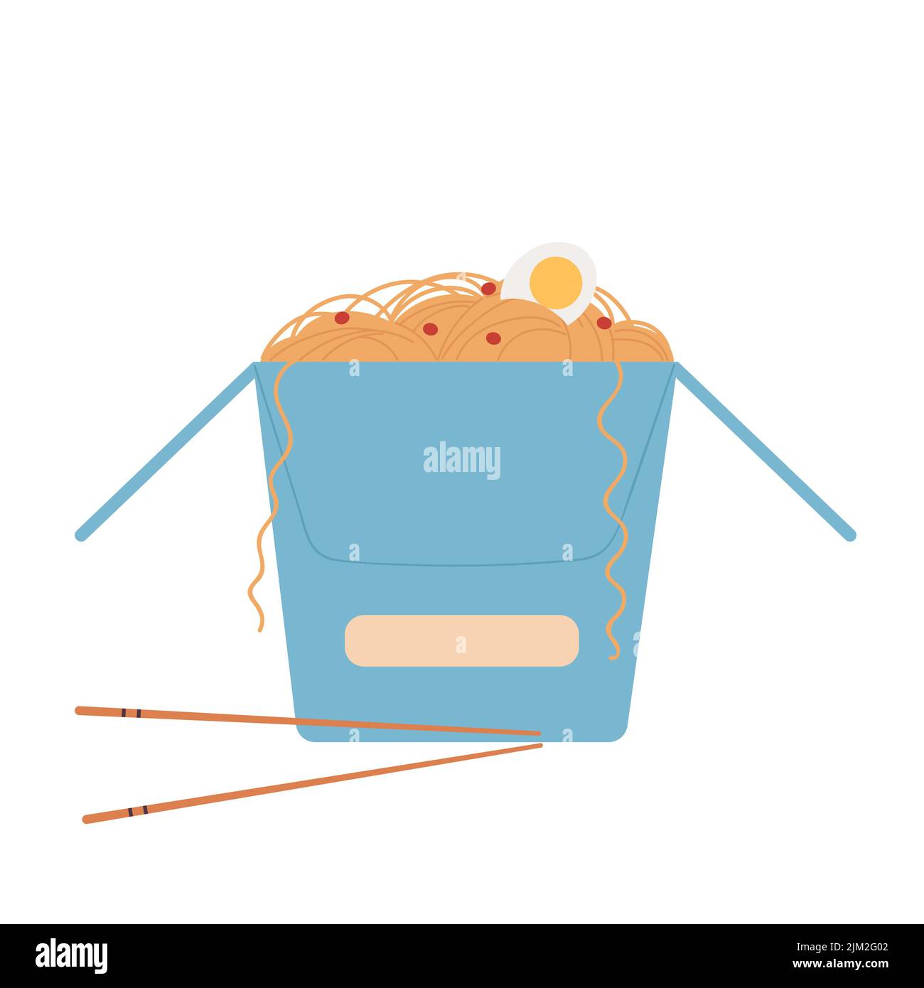 Services chinois de livraison de nourriture. Boîte de nouilles, illustration vectorielle de commande en ligne Illustration de Vecteur