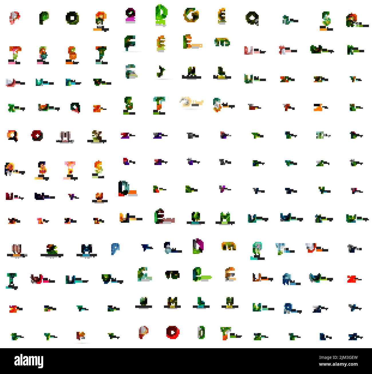 Mega ensemble d'geomeric les logos d'entreprise. Éléments de conception de marque d'entreprise Illustration de Vecteur
