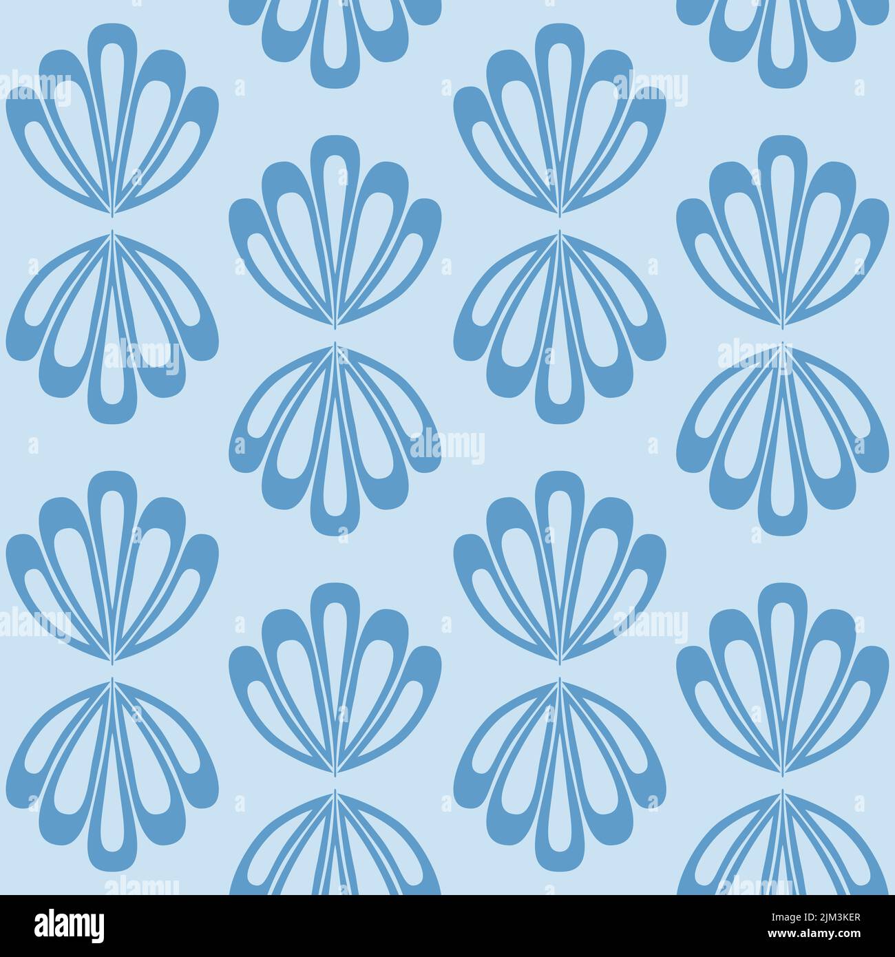 coquille bleu monochrome sur fond sombre motif sans couture illustration vectorielle de thème nautique Illustration de Vecteur