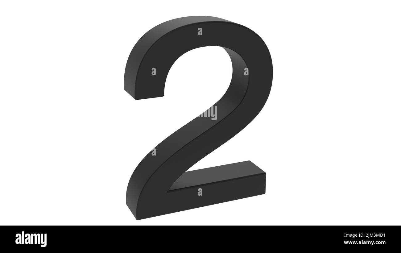 numéro 2 or deux argent cristal anniversaire 3d rendu illustration Banque D'Images