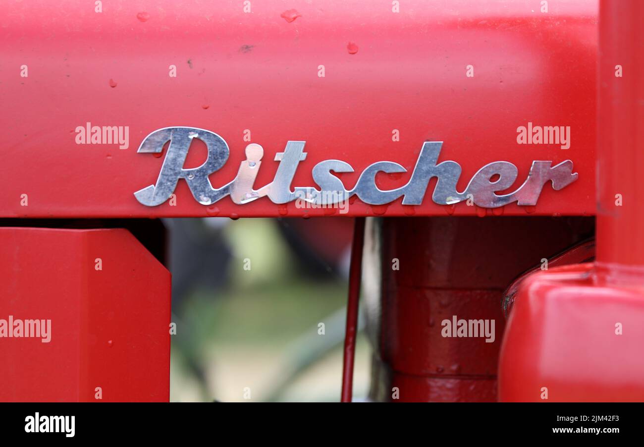 c'était une marque de tracteur d'allemagne hamburghere est un gros plan avec le ritscher lettering Banque D'Images