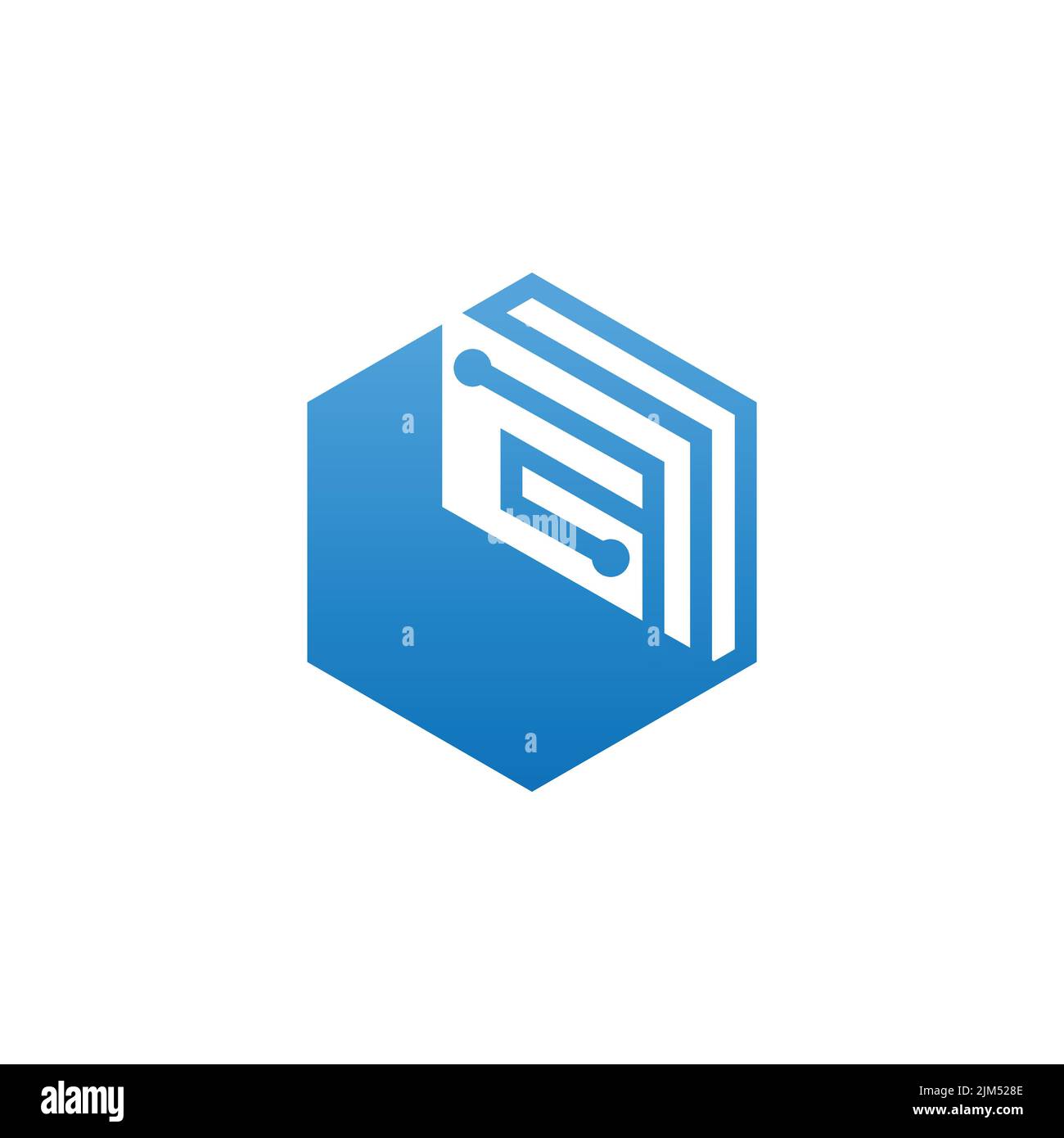Logo de la technologie HEXAGON avec circuit de ligne. Image vectorielle de conception de logo hexagonal créatif Illustration de Vecteur
