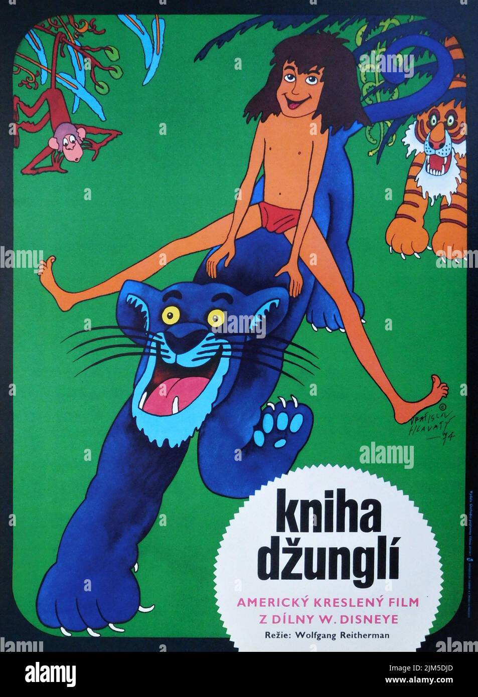 Affiche tchécoslovaque pour LE LIVRE THE JUNGLE DE WALT DISNEY 1967 réalisateur WOLFGANG REITHERMAN inspiré des histoires Mowgli par les chansons de Rudyard Kipling Richard M. Sherman et Robert B. Sherman Walt Disney Productions Banque D'Images
