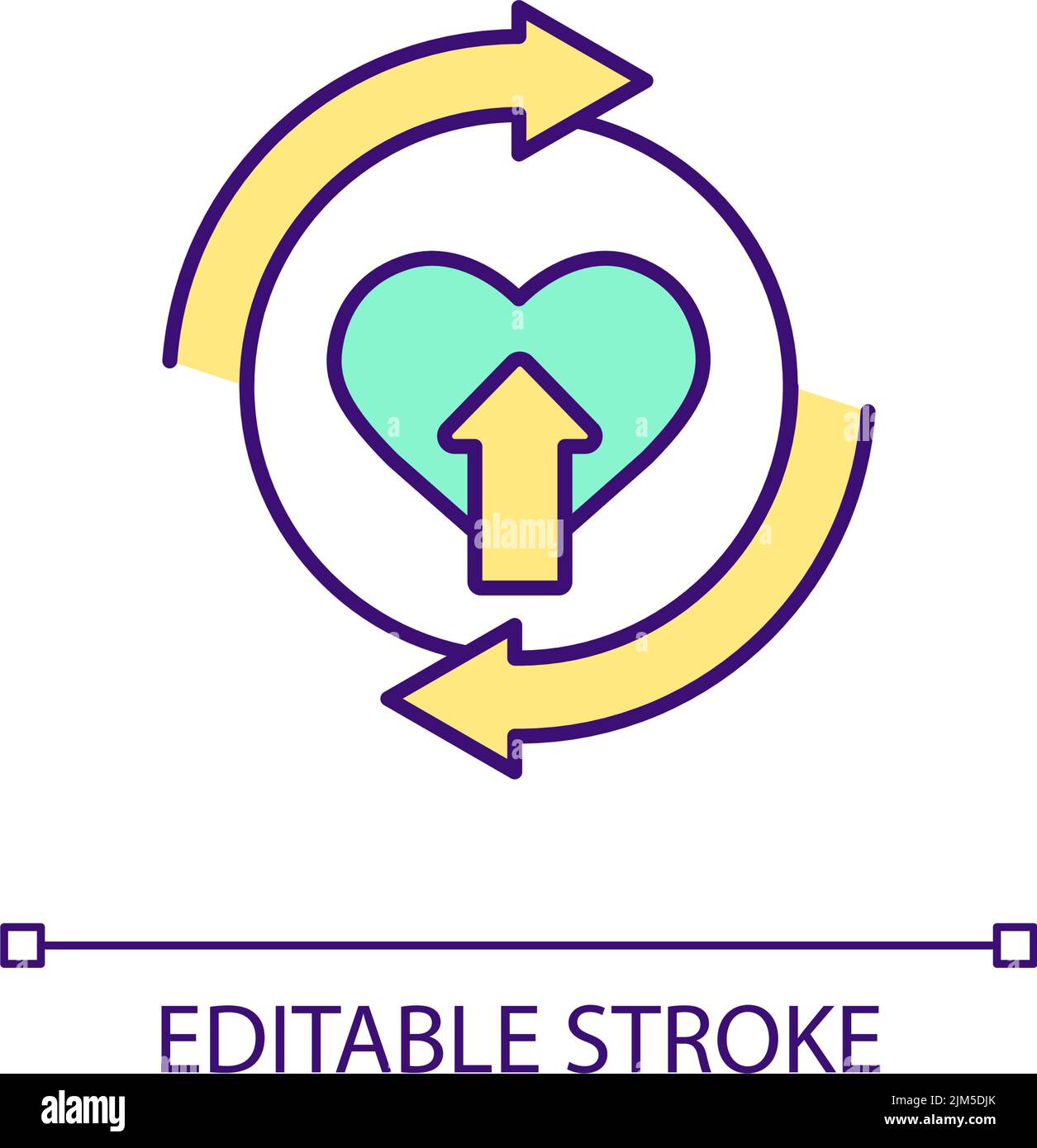 Icône couleur RVB cardiologie et réadaptation physique Illustration de Vecteur