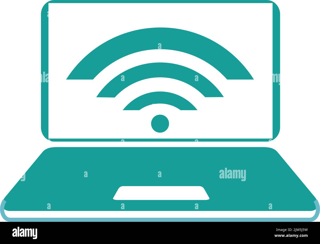 ordinateur portable avec symbole WIFI à l'écran Illustration de Vecteur