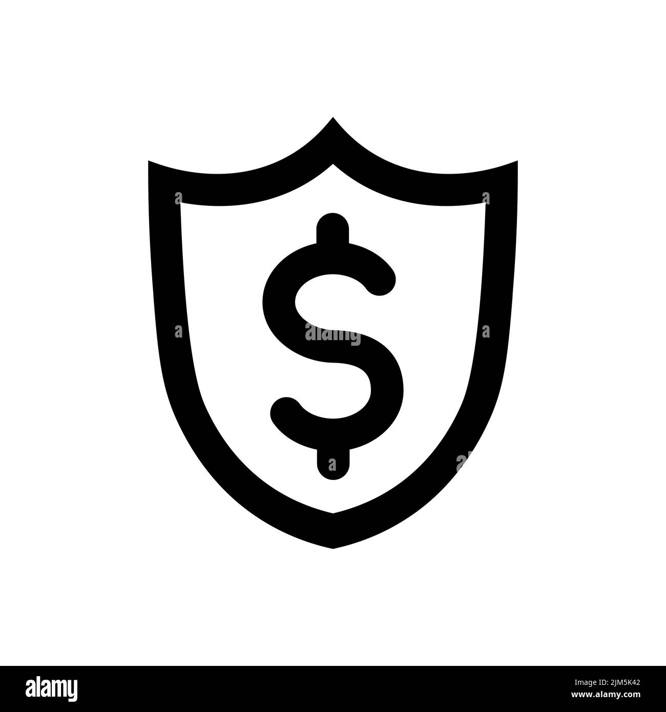 Icône de sécurité financière. Bouclier avec symbole dollar Illustration de Vecteur