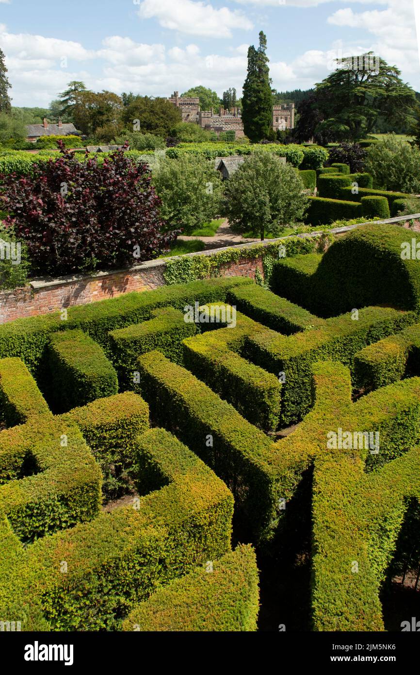 Jardins du château de Hampton court, Hope Under Dinmore, Herefordshire, Angleterre Banque D'Images