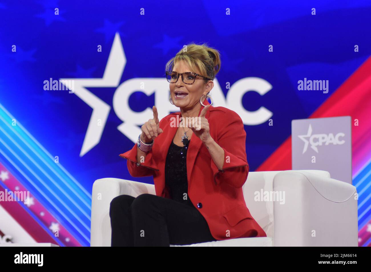 Dallas, Texas, États-Unis. 4th août 2022. (NOUVEAU) Sarah Palin prononce une allocution à la Conférence d'action politique conservatrice 2022 à Dallas, Texas. 4 août 2022, Dallas, Texas, États-Unis. Sarah Palin fait des remarques lors de la Conférence d'action politique conservatrice (CPAC), qui s'est tenue dans l'État du Texas, aux États-Unis, jeudi (4). Sarah Palin se présente au Congrès pour remplacer le Représentant Don Young, décédé. Sarah Palin est une ancienne gouverneure de l'État de l'Alaska. La conférence est diffusée en direct sur le site Web du CPAC et en ligne sur Fox Nation. (Credit image: © Kyle Mazza/TheNEWS2 via ZUMA Press Wi Banque D'Images