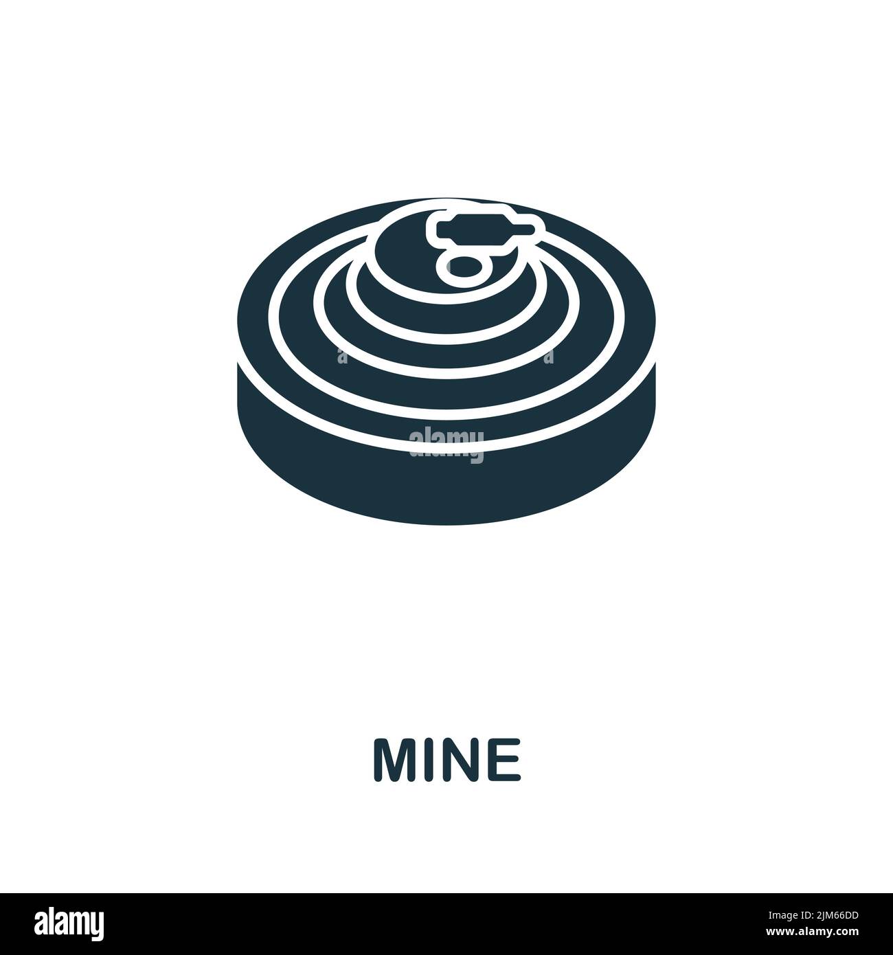 Icône mine. Icône d'arme de ligne simple monochrome pour les modèles, la conception Web et les infographies Illustration de Vecteur