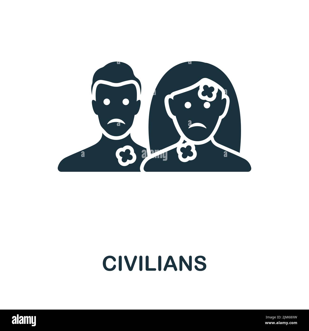 Icône civils. Ligne simple monochrome icône de guerre pour les modèles, la conception Web et les infographies Illustration de Vecteur