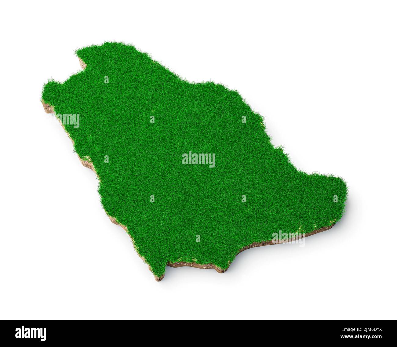 Un rendu en 3D de la carte de l'Arabie Saoudite la géologie du sol isolé sur fond blanc Banque D'Images