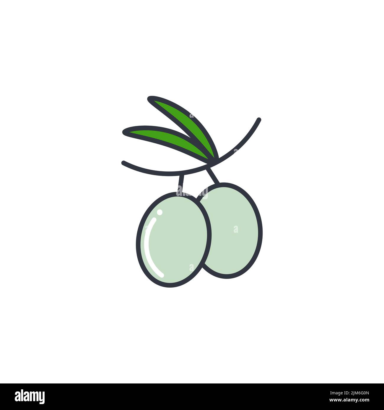 Illustration vectorielle de l'icône de la ligne de couleur olive Illustration de Vecteur