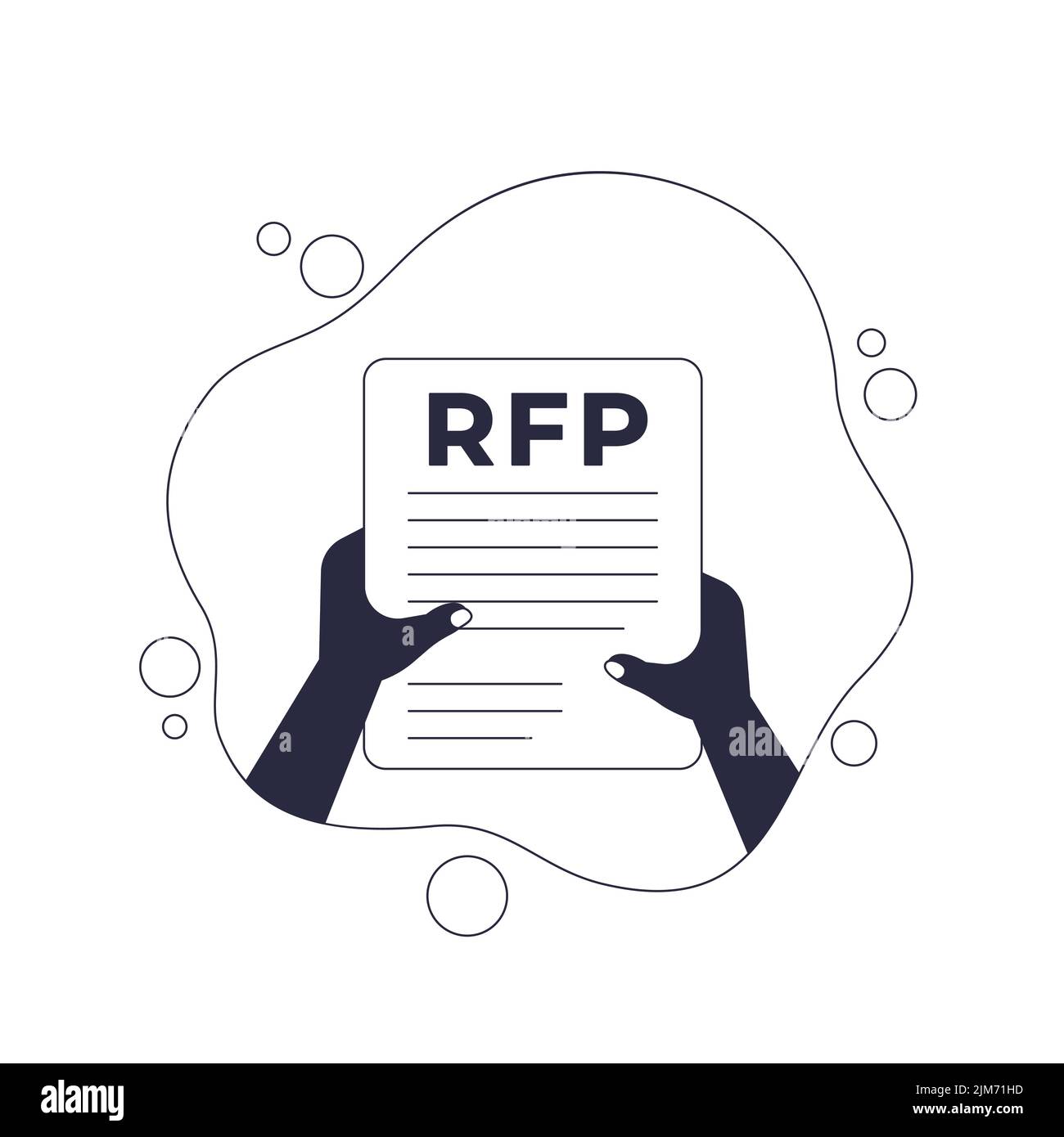 RFP, demande de proposition en mains, vecteur Illustration de Vecteur