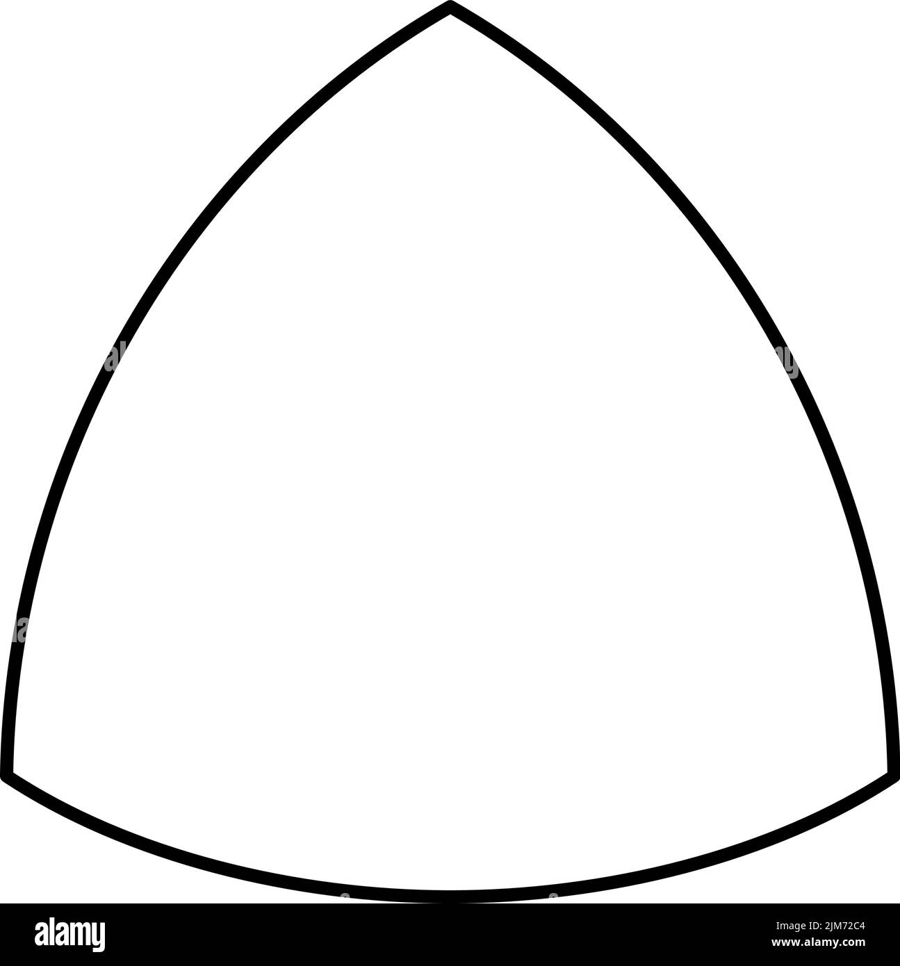 Forme géométrique de triangle curviligne. Contours noirs sur fond blanc. Illustration de Vecteur