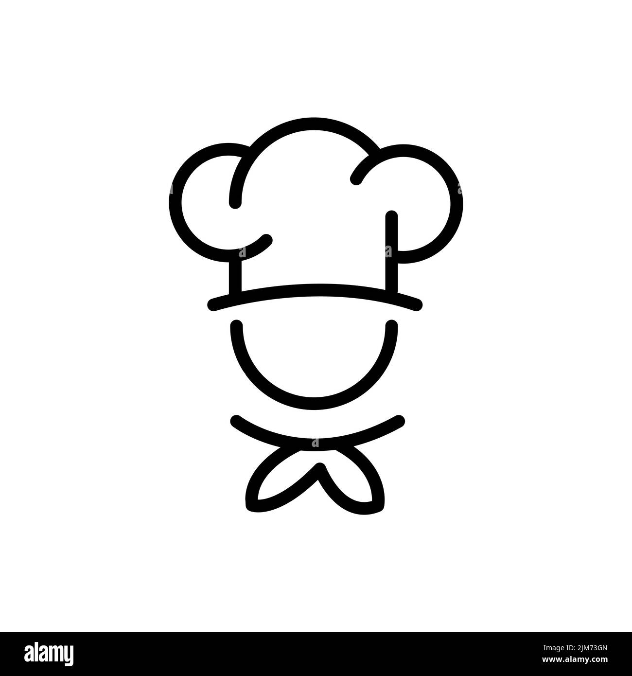 Chef dans un chapeau de cuisine vecteur logo. Cuisine simple icône noire. Illustration de Vecteur