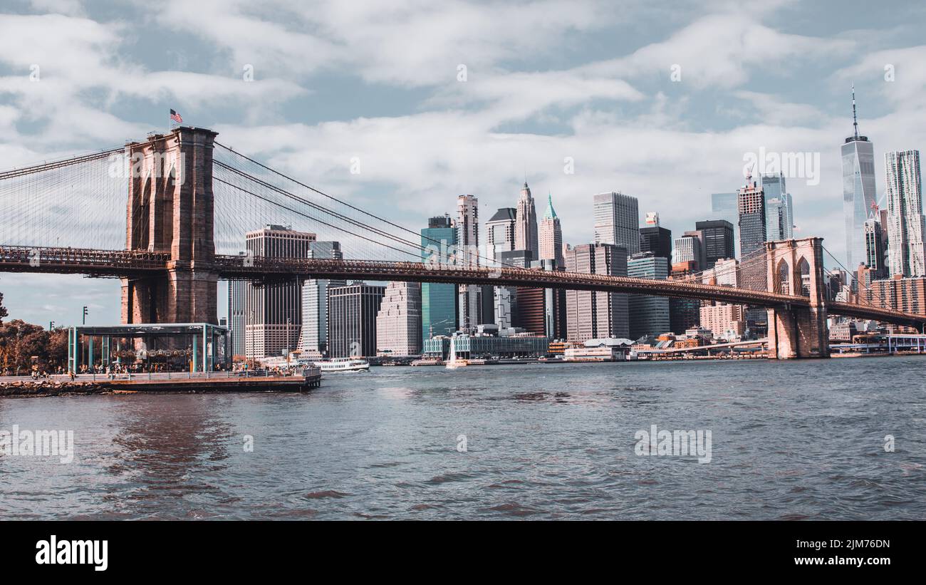 Magnifique paysage photo du pont de Brooklyn à New York Banque D'Images