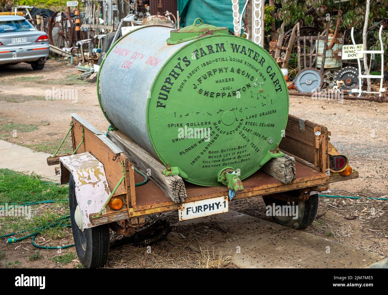 Le légendaire wagon d'eau de la ferme de Furage australien Banque D'Images