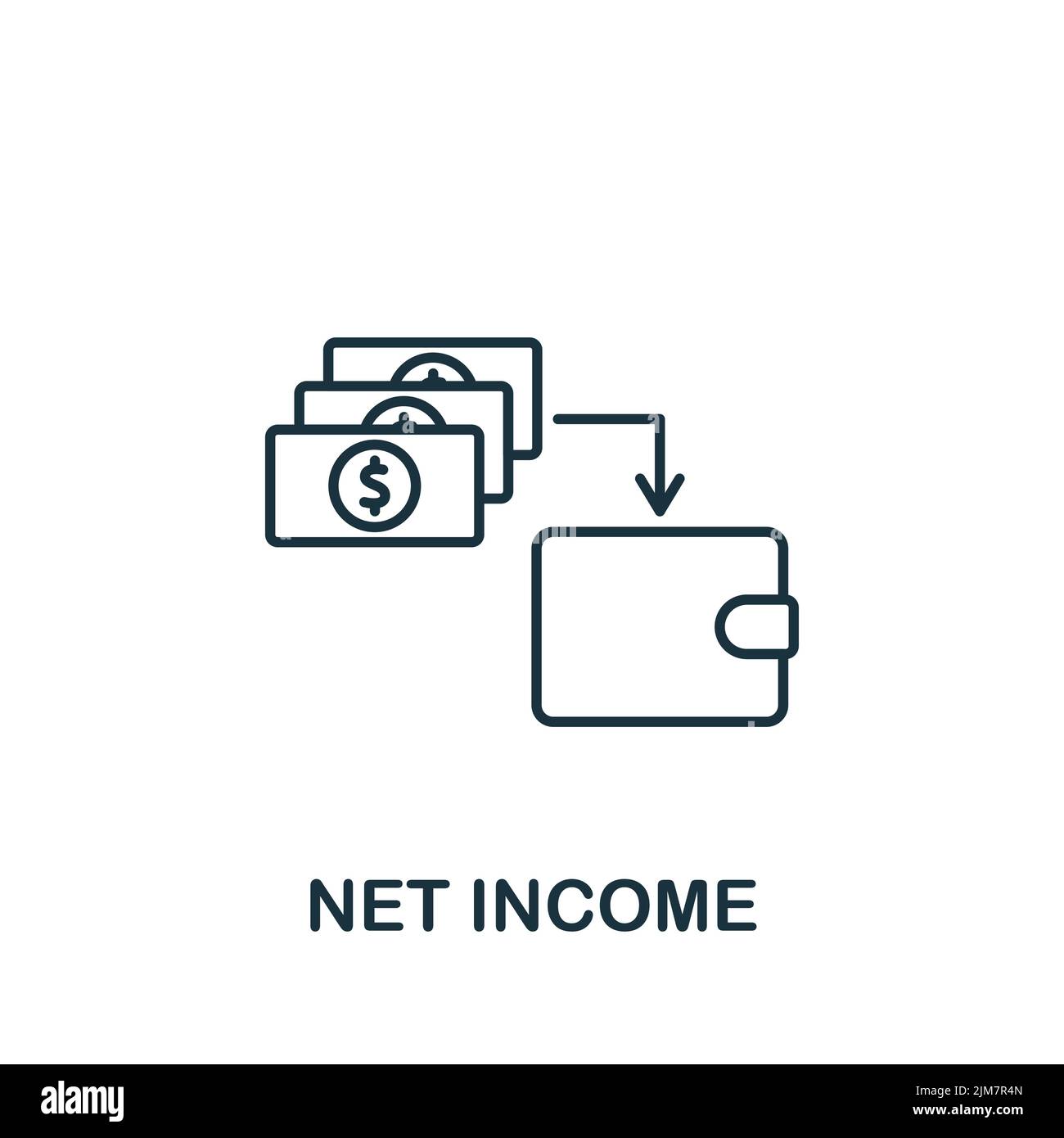 Icône revenu net. Icône monochrome simple Accounting pour les modèles, la conception Web et les infographies Illustration de Vecteur