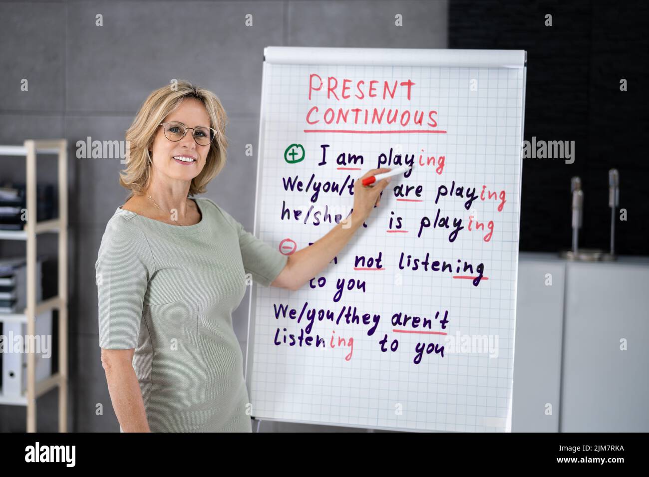 Cours d'anglais. Enseignant en classe. Formation des étudiants Banque D'Images