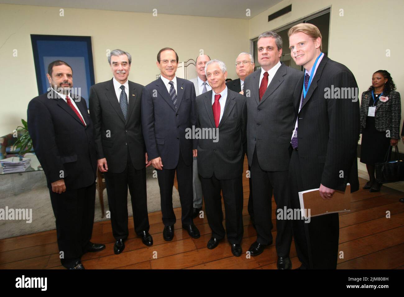Bureau du Secrétaire (Carlos Gutierrez) - dialogue d'affaires entre les Etats-Unis et le Brésil Rio de Janiero Banque D'Images