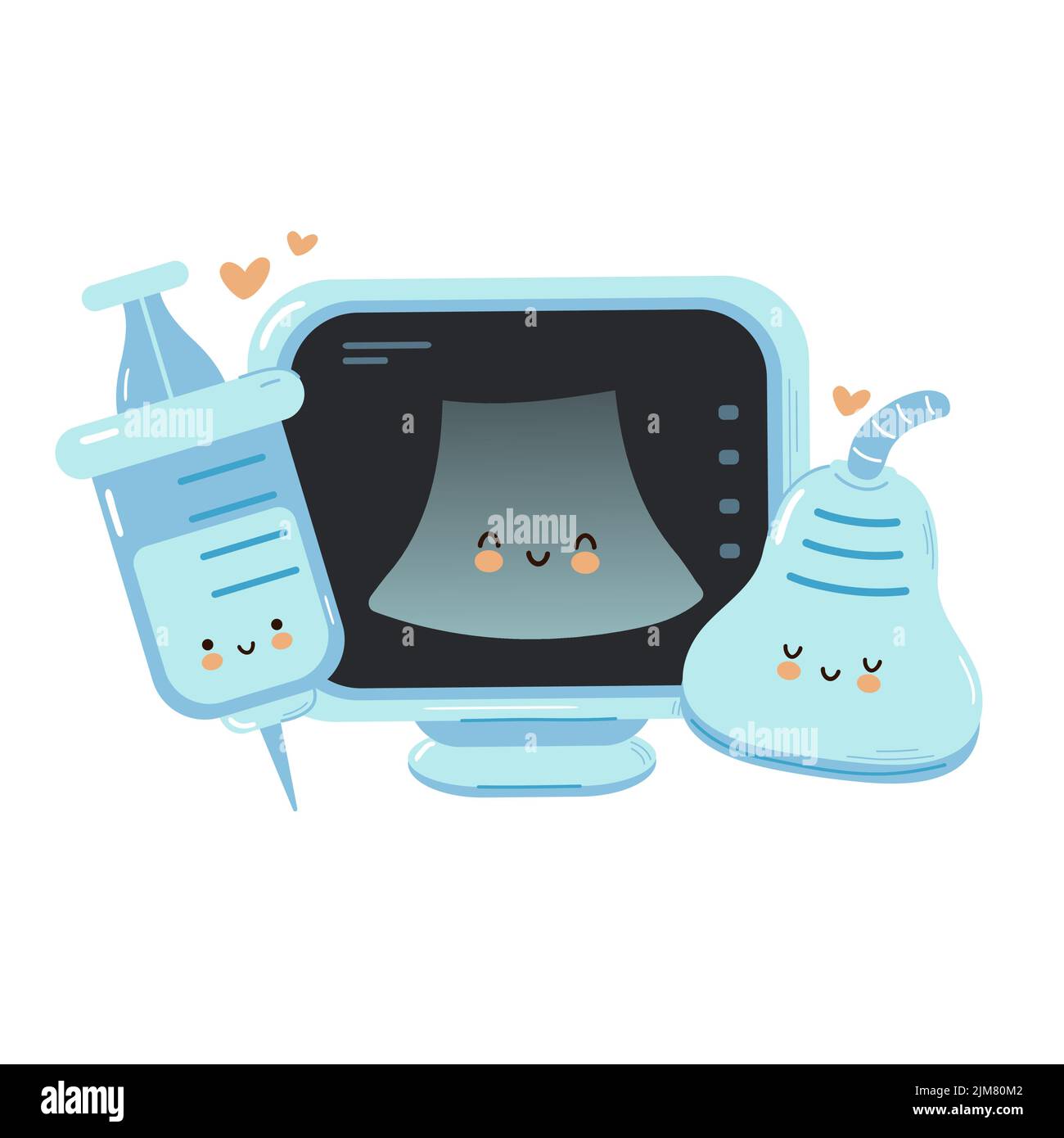 Joli personnage drôle de son. Vecteur dessin à la main dessin animé kawaii caractère simple icône d'illustration. Isolé sur fond blanc. Échographie, rayons X pour la grossesse concept de personnage de dessin animé Illustration de Vecteur