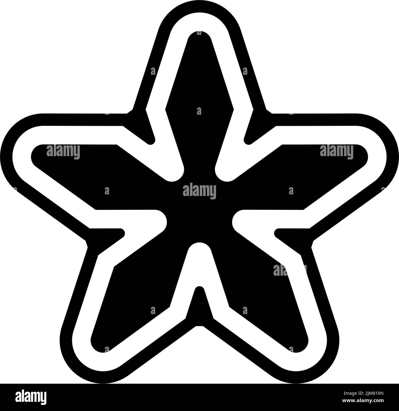 L'étoile en forme de fleur noire avec fond blanc Illustration de Vecteur