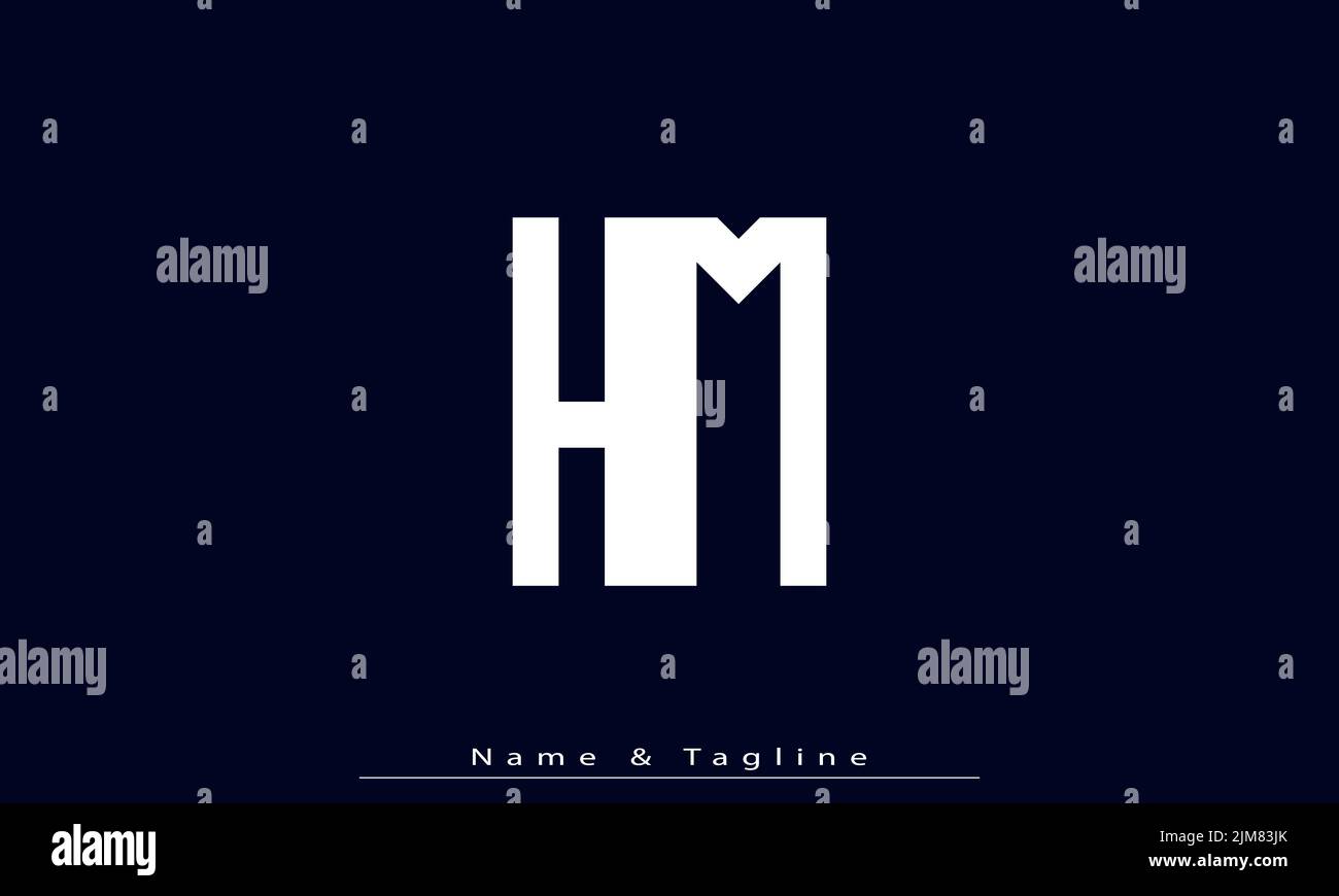 Lettres de l'alphabet initiales Monogram logo HM , MH Illustration de Vecteur