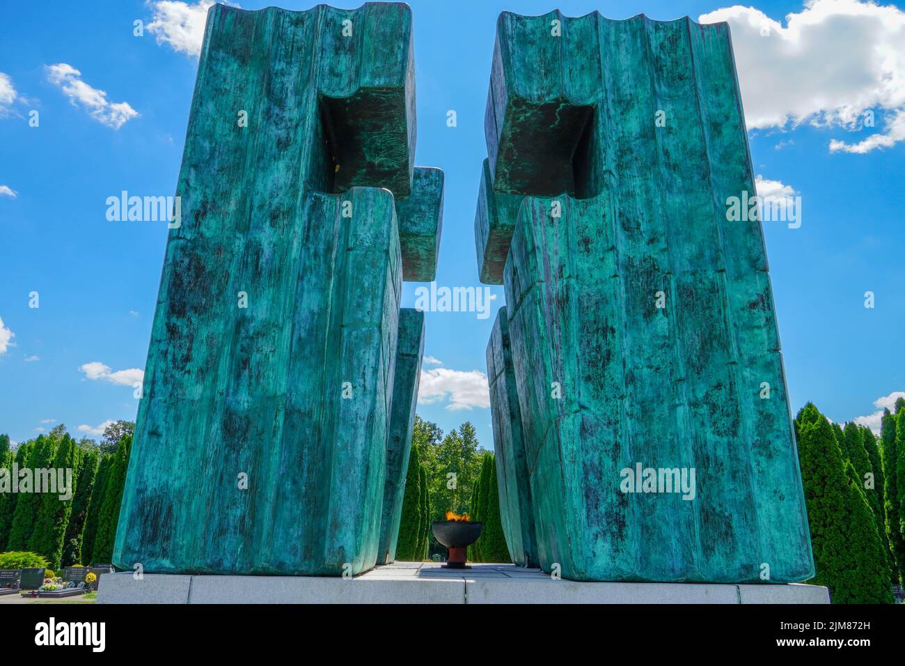 Vukovar, Croatie - 31 juillet 2022. La flamme éternelle est un mémorial pour les victimes de la guerre intérieure ou de la guerre d'indépendance croate dans le Vukovar moi Banque D'Images