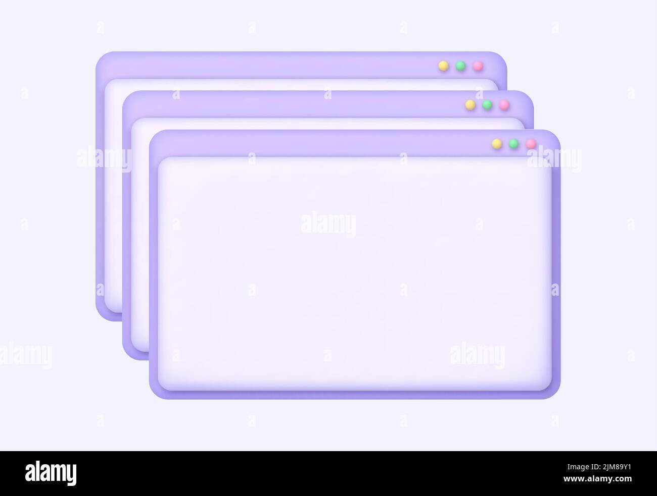 Problème de fenêtre du navigateur, décalage de l'interface utilisateur du PC, notification de boîte de dialogue dupliquée plusieurs fois. Illustration de Vecteur