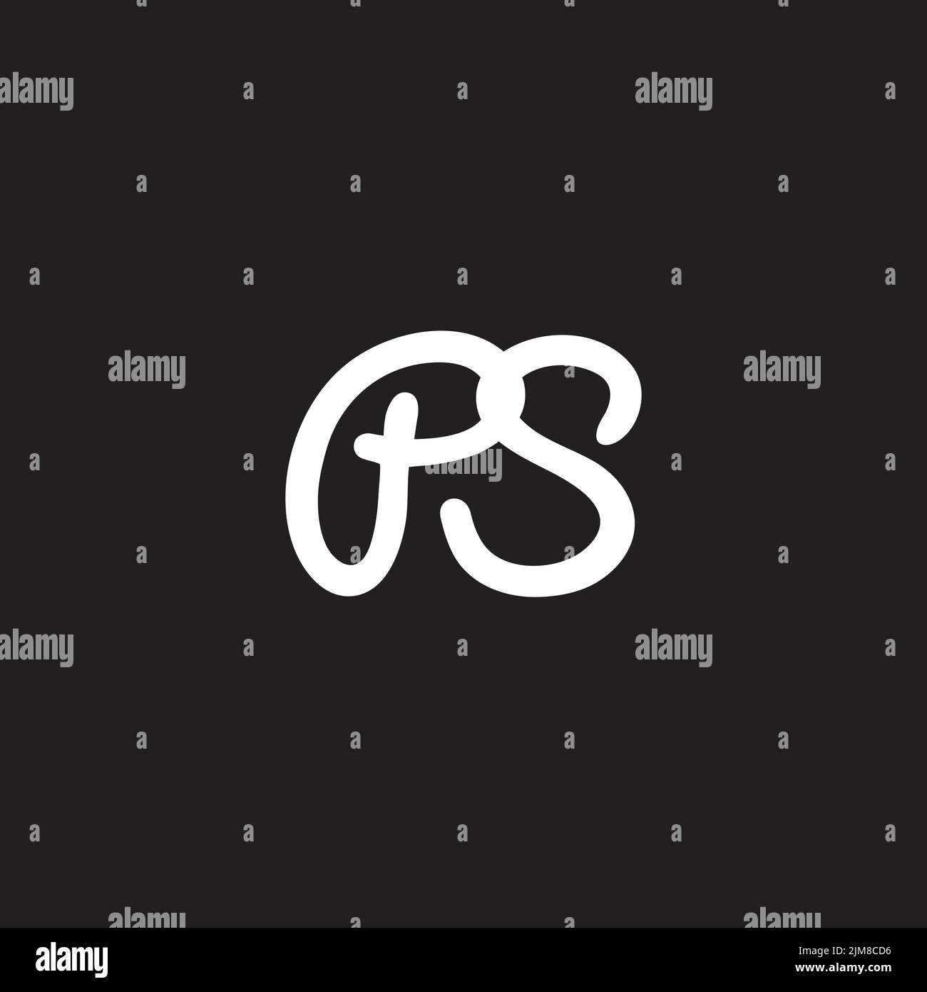 lettre ps courbe lisse simple logo vecteur Illustration de Vecteur
