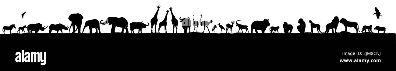 Paysage africain avec animaux. Illustration vectorielle Illustration de Vecteur