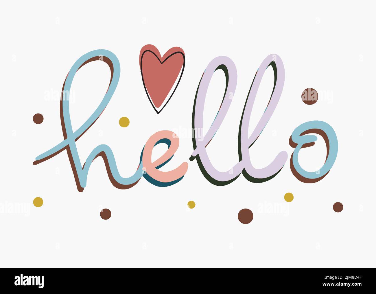 Texte « Hello Vector » pour le motif. Pour l'impression, les sites Web, les blogs, les étiquettes, les logos. Illustration de Vecteur