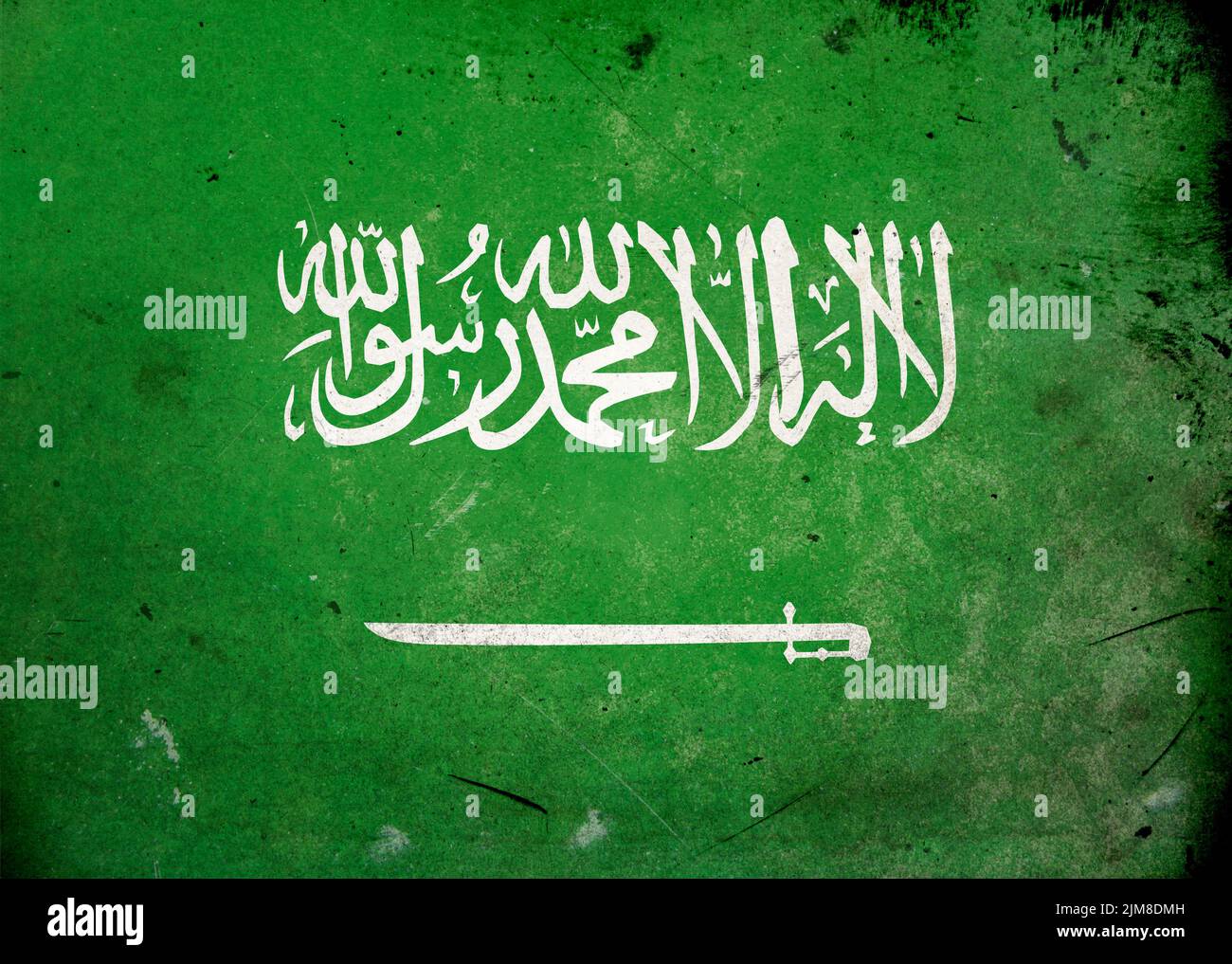 Grunge drapeau Arabie Saoudite Banque D'Images
