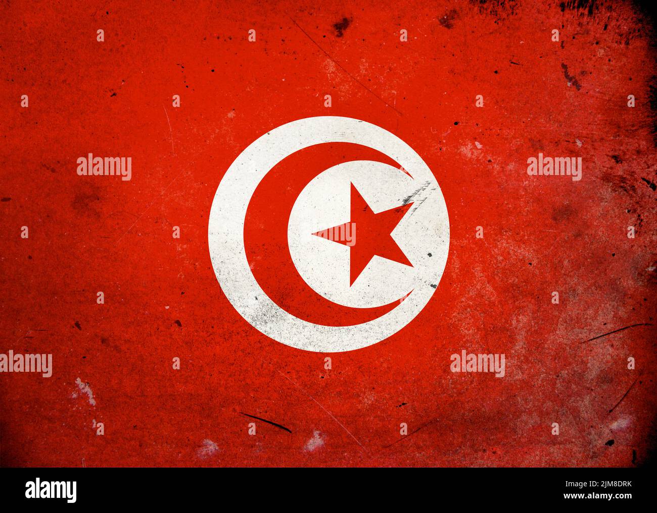 Grunge drapeau Tunisie Banque D'Images