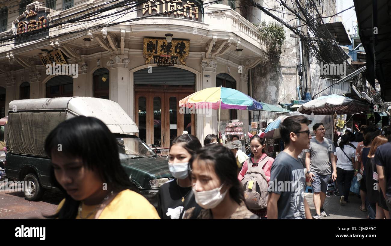 Jour Chinatown People Bangkok Thaïlande Banque D'Images