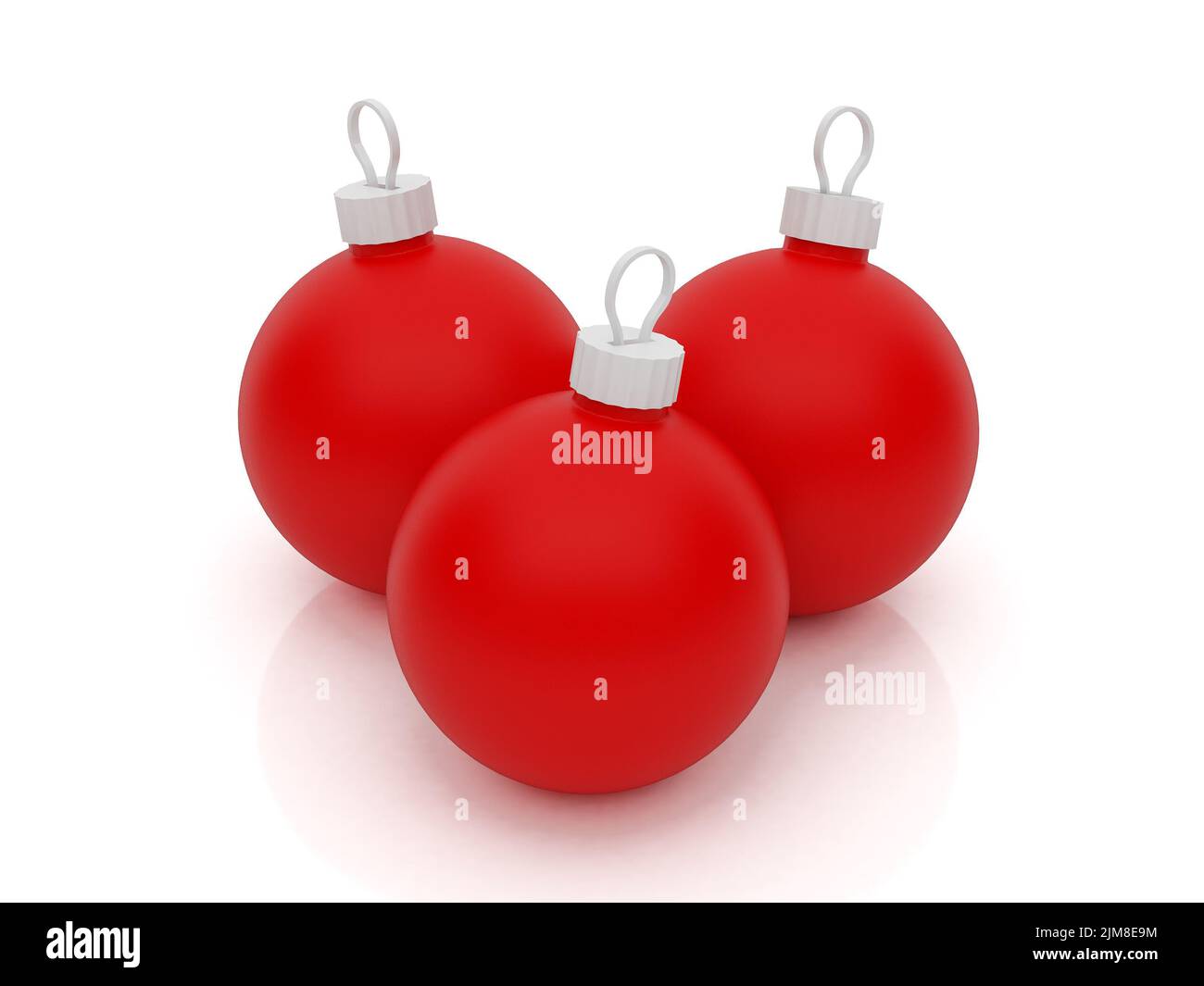 Boule de Noël sur fond blanc. L'image en haute résolution. Rendu 3d illustration. Banque D'Images
