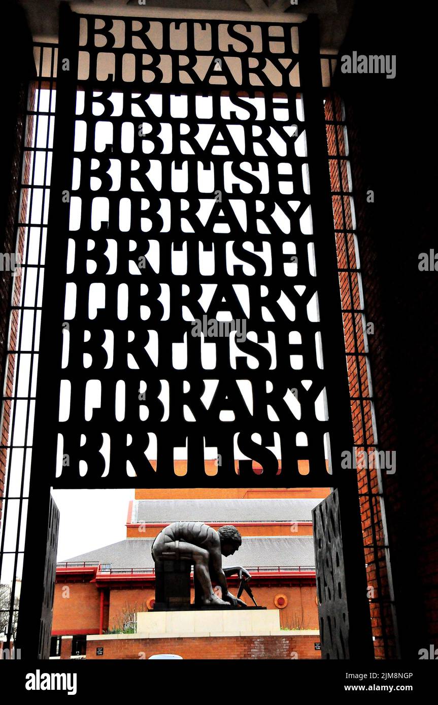 Entrée de la British Library Banque D'Images