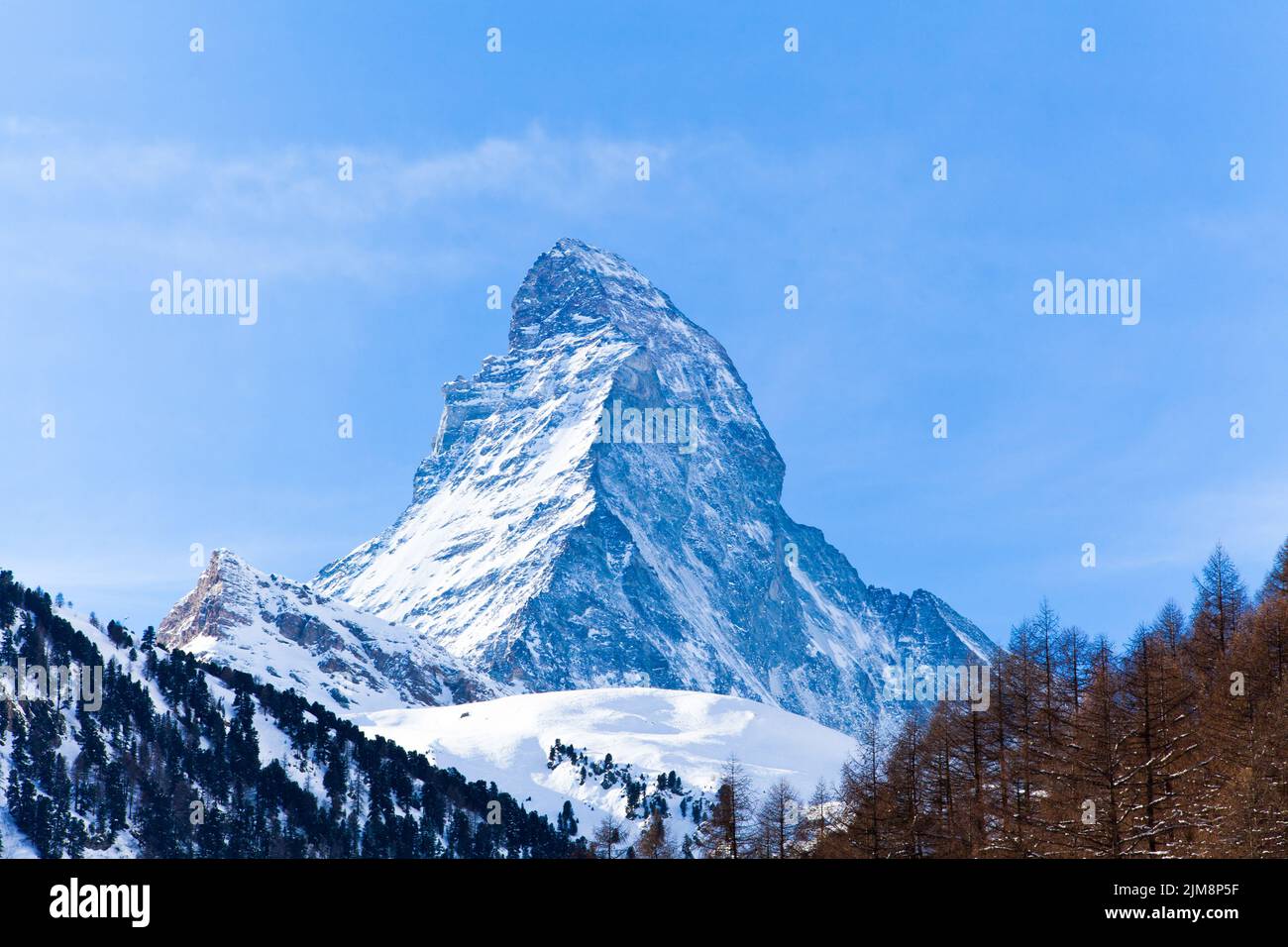 Mont Cervin de zermatt suisse. Hiver Banque D'Images