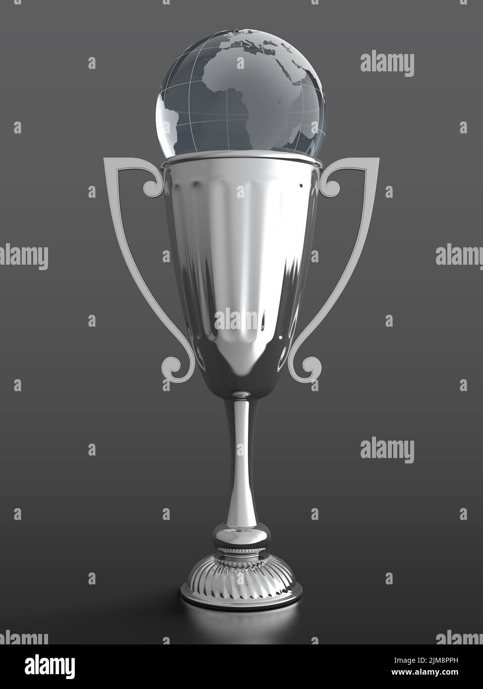 Tasse à trophées avec globe en verre Banque D'Images