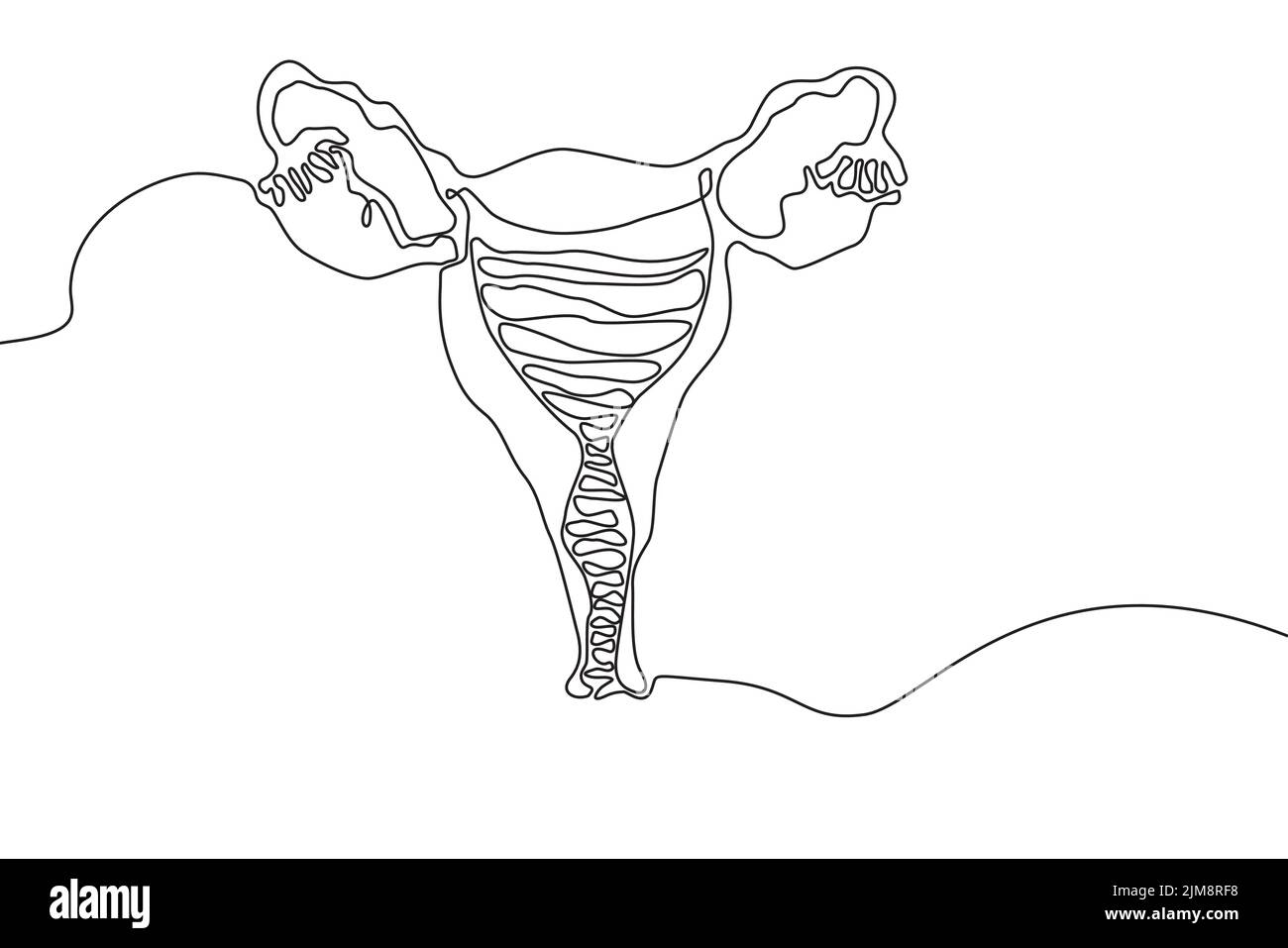Utérus tracé à la main icône tracé de ligne continue. Human Orgues Creative résumé art arrière-plan tendance concept un seul design de ligne. Contour simple Illustration de Vecteur