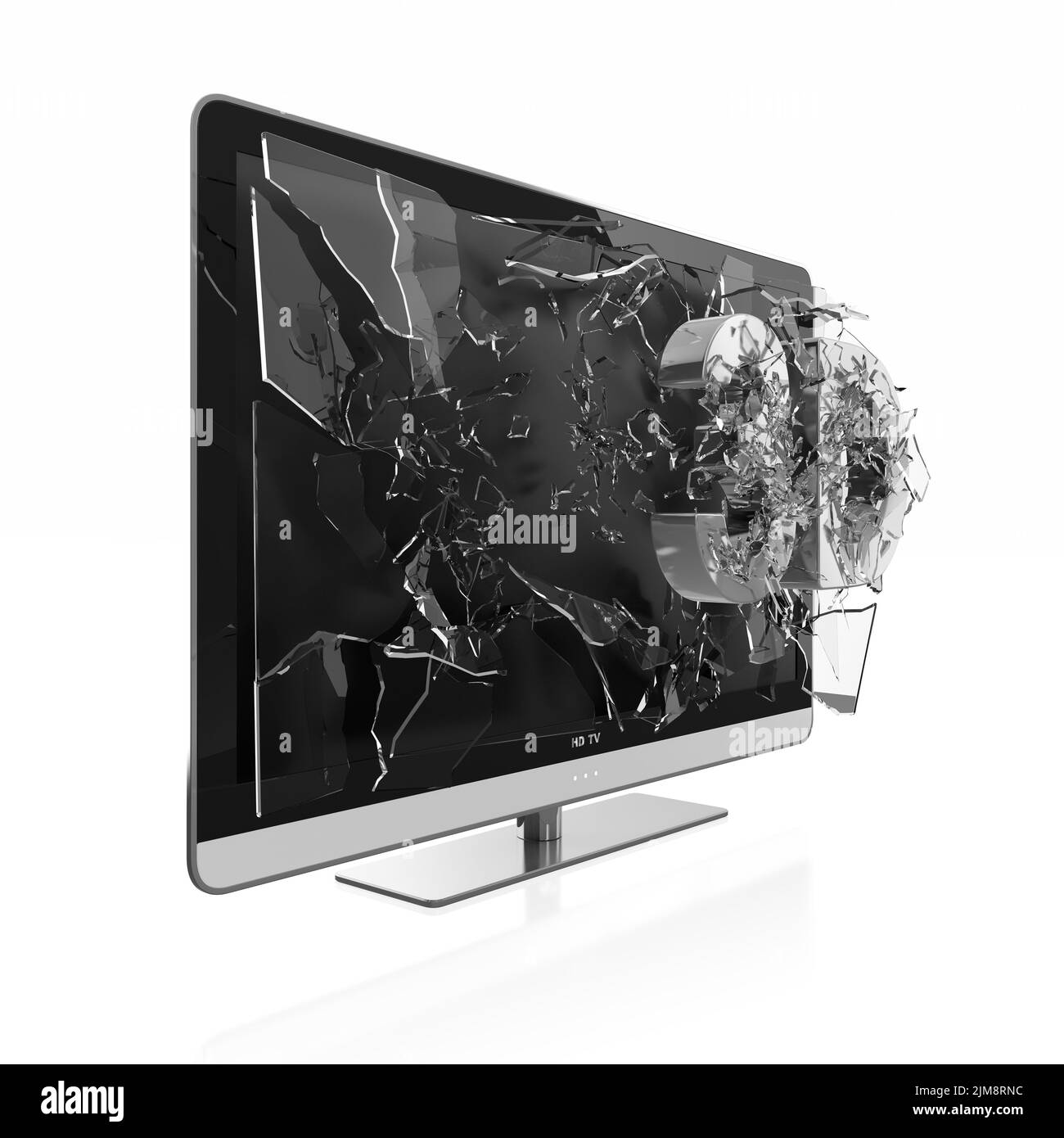 Cracked screen tv Banque de photographies et d’images à haute ...