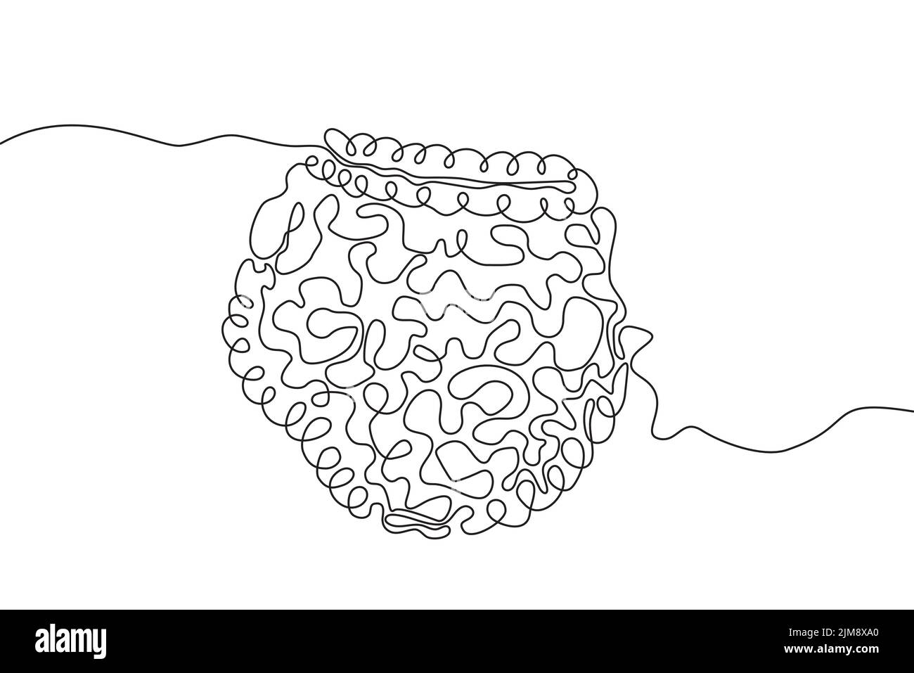 Intestin tracé à la main icône tracé de ligne continue. Human Orgues Creative résumé art arrière-plan tendance concept un seul design de ligne. Contour Illustration de Vecteur